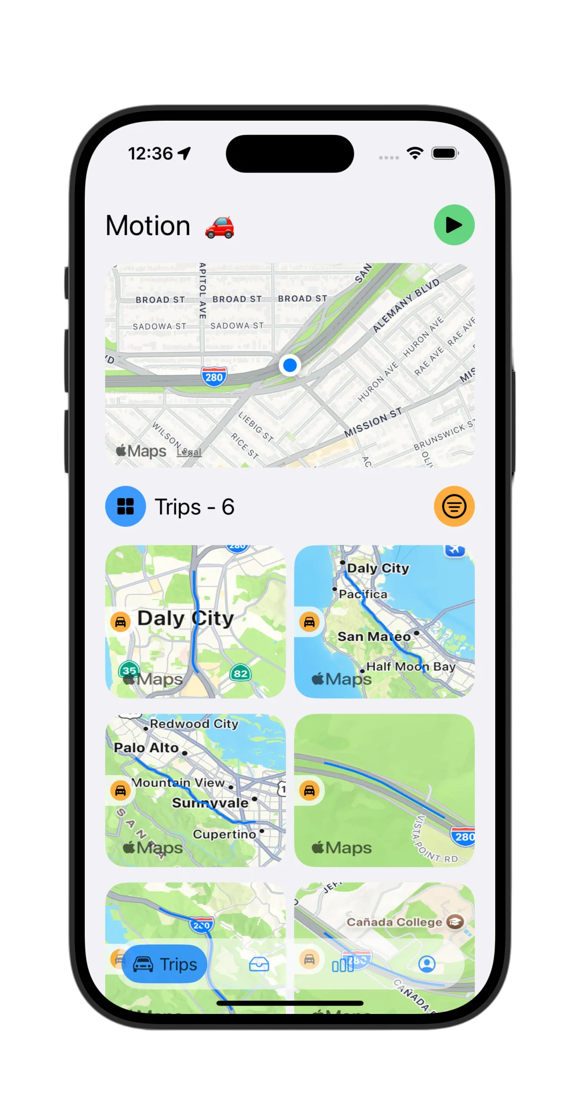 Mile Tracker+ Home Screen Light
